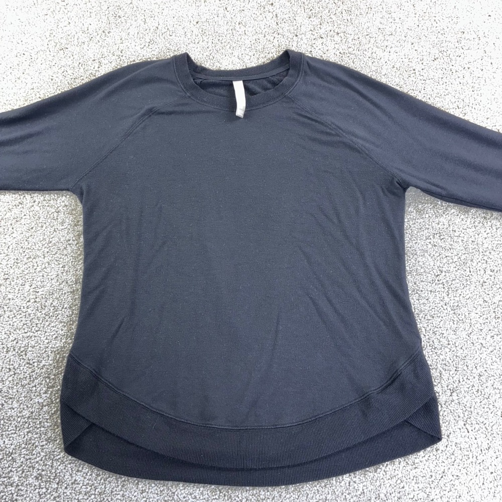 Athleta Topanga Womens M Black Long‎ Sleeve Sweatshirt Pullover Athletic Yoga